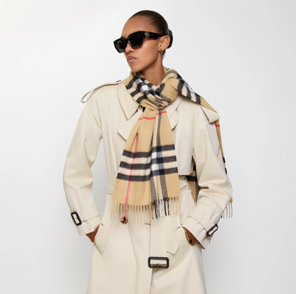 BB Check Cashmere Beige Scarf