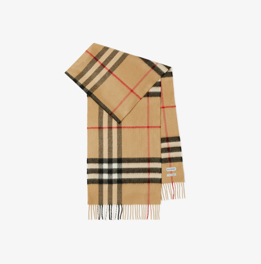 BB Check Cashmere Beige Scarf